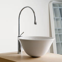 Gessi Goccia Armaturen und Gessi LeTerre Waschtische in gres