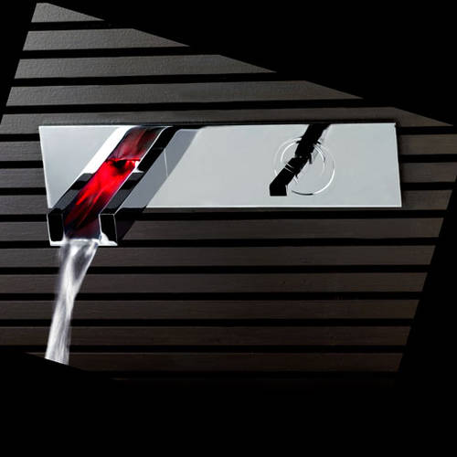 Rettangolo Colour Wandarmatur chrom, mit LED-Farblicht, art. 30986.031, mit Auslaufl�nge 135mm (auch mit Auslaufl�nge 195mm lieferbar)