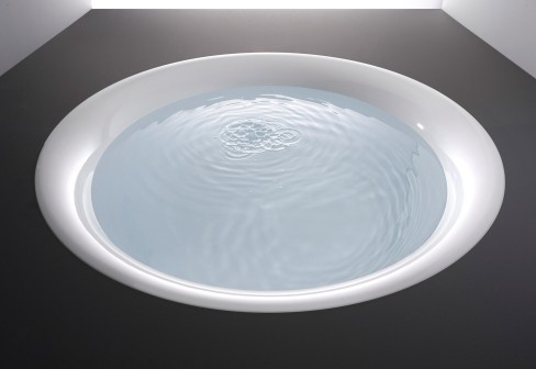 Einbaubadewanne Geo 180 floor, Design von Ludovica & Roberto Palomba, Badewanne zum fl�chenb�ndigen Einbau, Gr��e �1800mm x 550mm, Farbe wei�